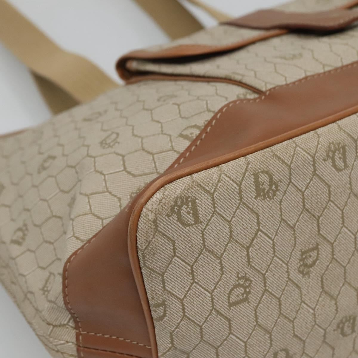 Christian Dior Front Pocket Convertible Tote Canvas, BEIGE, CANVAS, Tote bag