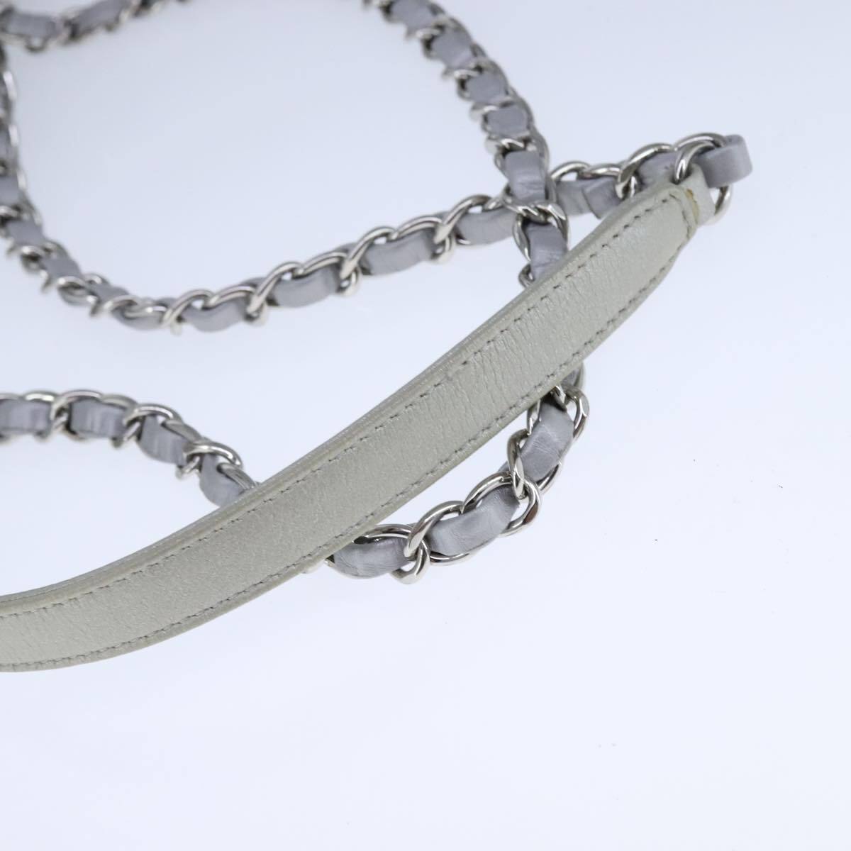 Chanel Vintage Classic Single Flap Bag Stitched Calfskin, GRAY, LEATHER, Shoulder bag