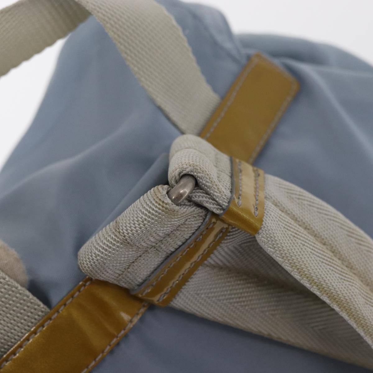 Prada Vela Double Front Pocket Backpack Tessuto with Saffiano Leather, BLUE, NYLON, Backpack