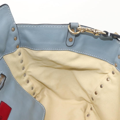 Valentino Garavani Rockstud Tote Soft Leather, BLUE, LEATHER, Tote bag