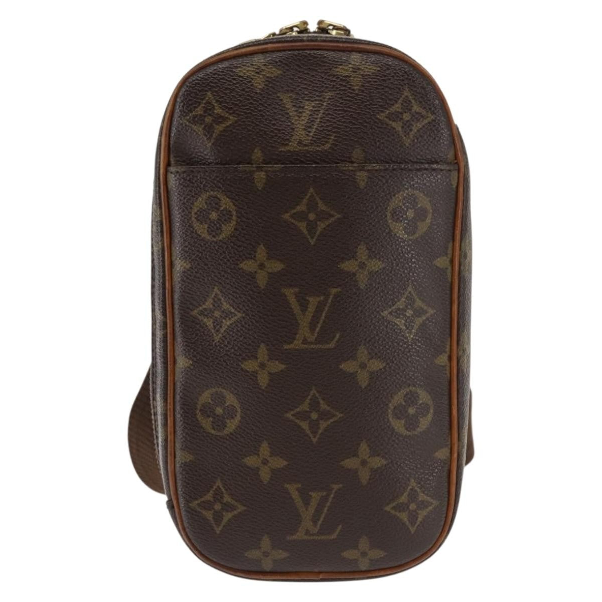 Louis Vuitton Pochette Gange Monogram Canvas, BROWN, CANVAS, Clutche & pouche