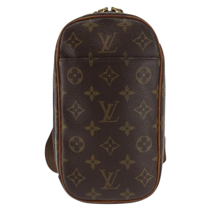 Louis Vuitton Pochette Gange Monogram Canvas, BROWN, CANVAS, Clutche & pouche