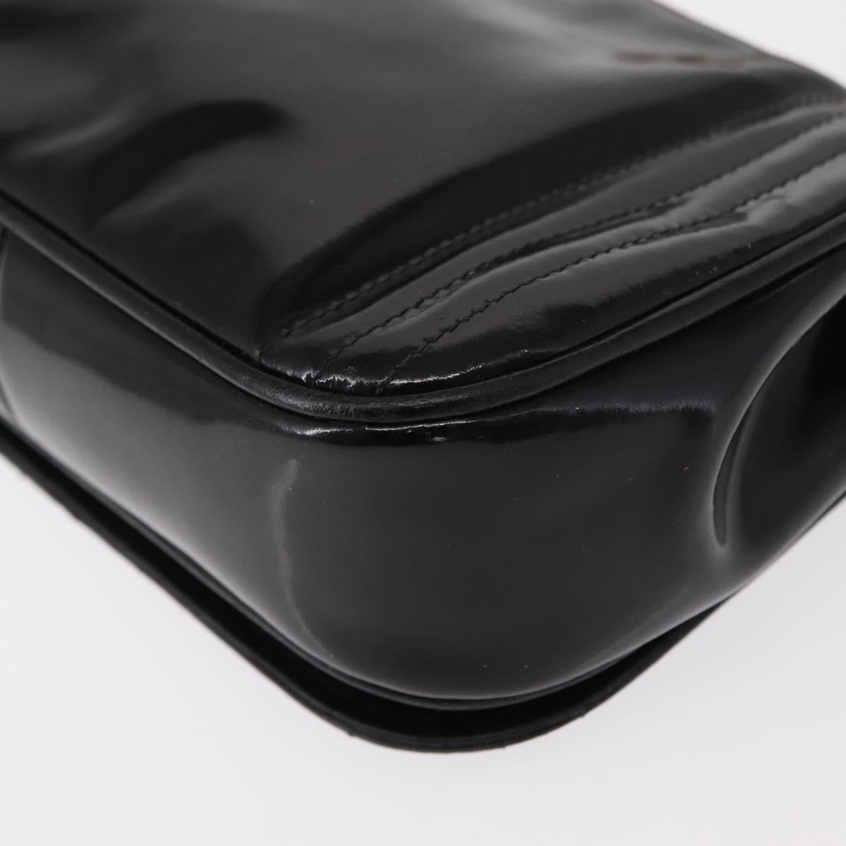 Chanel Vintage CC Stitch Flap Bag Patent, BLACK, PATENT_LEATHER, Shoulder bag