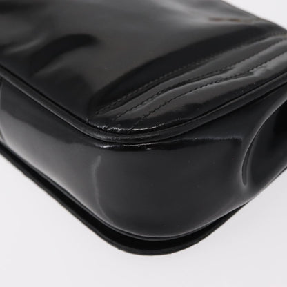 Chanel Vintage CC Stitch Flap Bag Patent, BLACK, PATENT_LEATHER, Shoulder bag