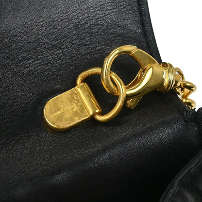 Salvatore Ferragamo Gancini Shoulder Bag Leather, BLACK, LEATHER, Shoulder bag