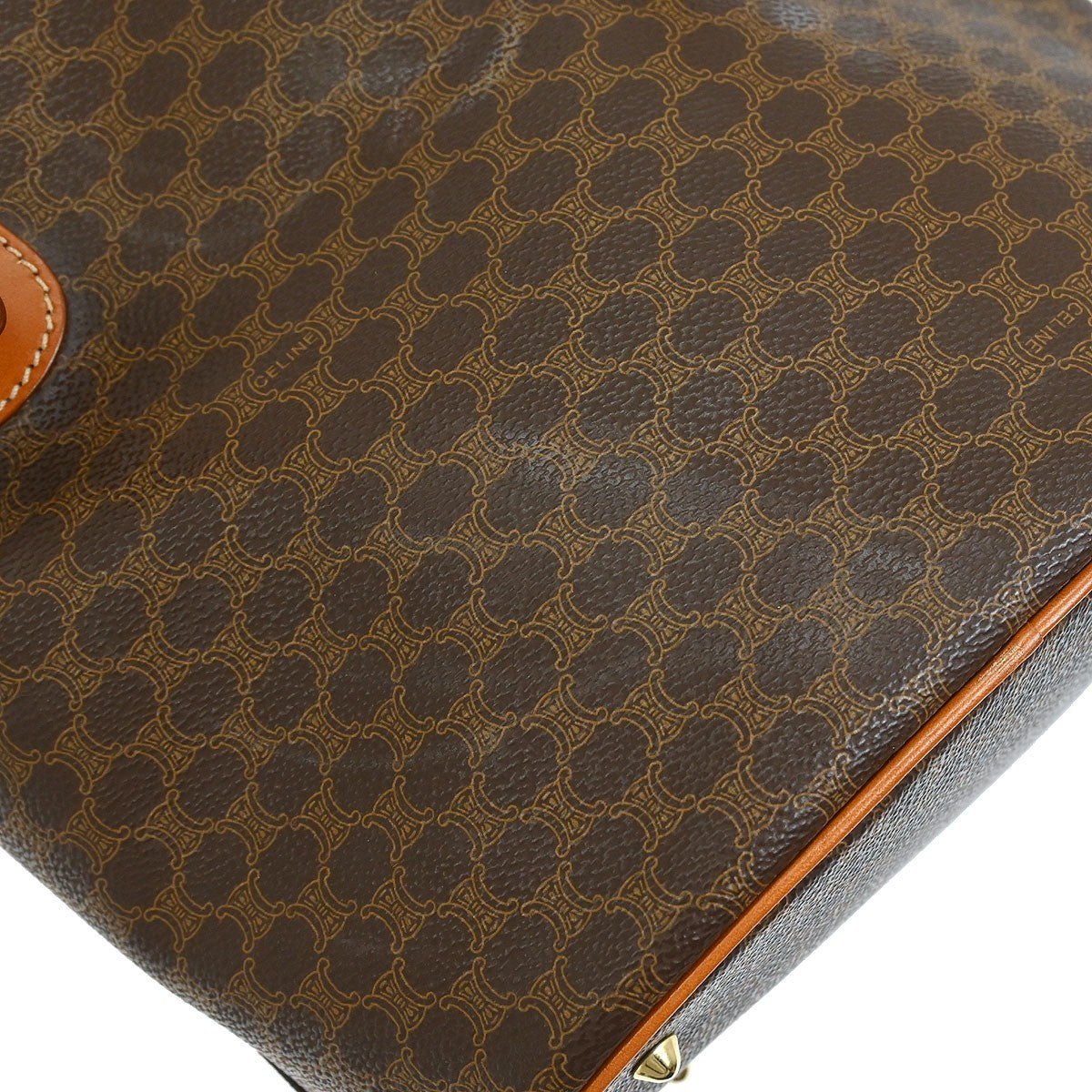 Celine Vintage Macadam Tote bag Canvas and Leather, BROWN, CANVAS, Tote bag