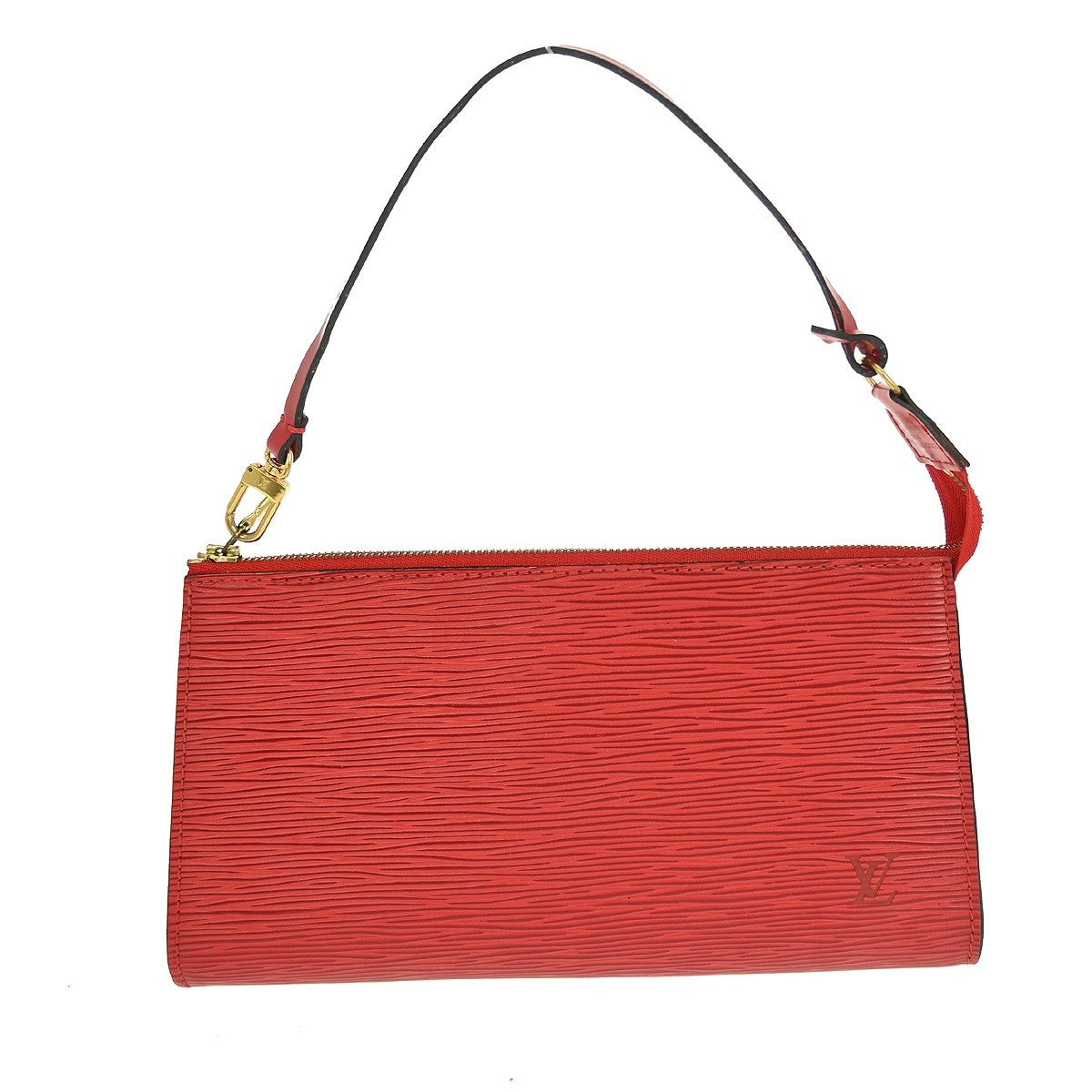 Louis Vuitton Pochette Accessoires Epi Leather, RED, LEATHER, Clutche & pouche