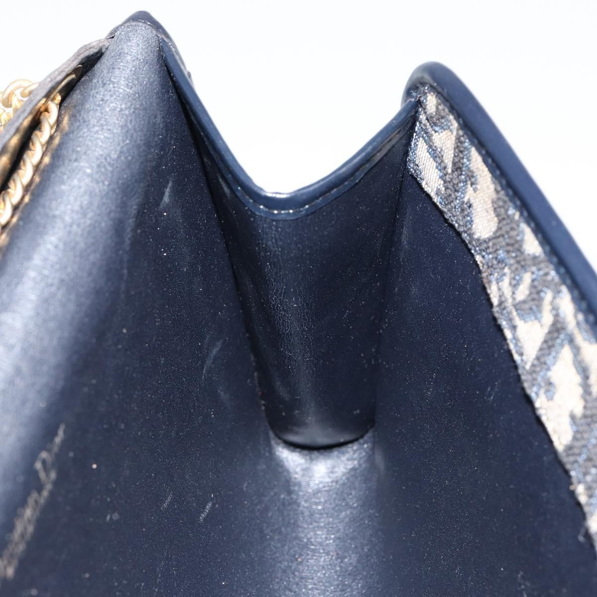 Christian Dior Vintage Trotter Shoulder Bag Canvas, NAVY, CANVAS, Shoulder bag