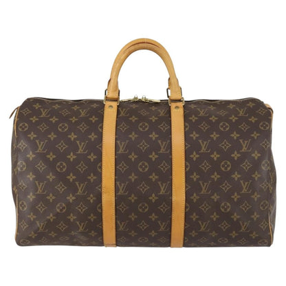 Louis Vuitton Keepall Bag Monogram Canvas, BROWN, CANVAS, Travel bag