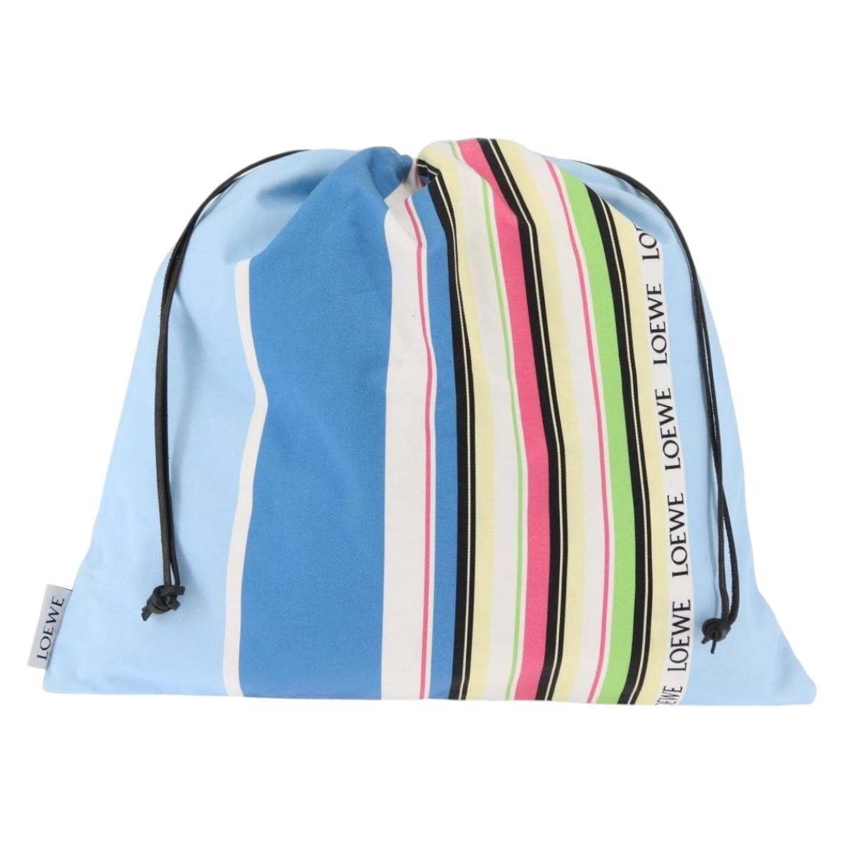 Loewe Drawstring Pouch Printed Canvas, BLUE, CANVAS, Bag