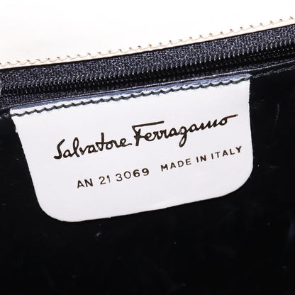 Salvatore Ferragamo Gancini handbag Leather, WHITE, LEATHER, Handbag