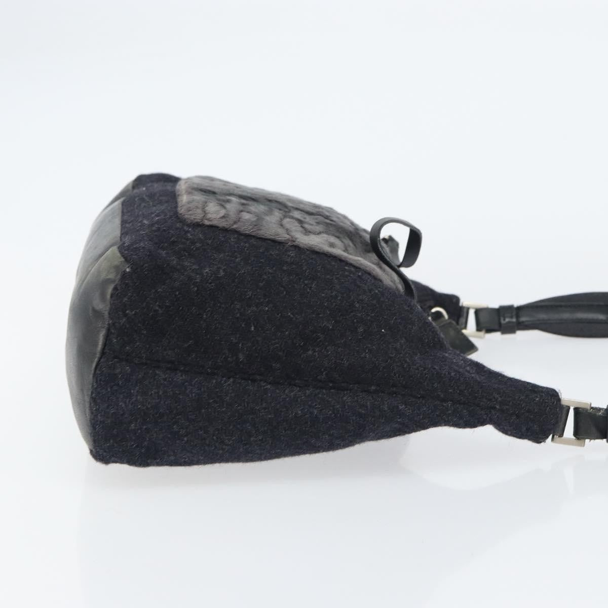 Prada Vintage Shoulder Bag Wool, BLACK, WOOL, Shoulder bag