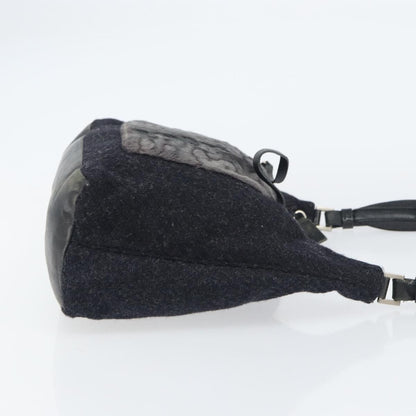 Prada Vintage Shoulder Bag Wool, BLACK, WOOL, Shoulder bag