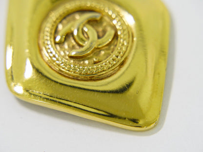 Chanel Vintage CC Pendent Necklace Plated Metal, GOLD, GOLD_PLATED, Necklace