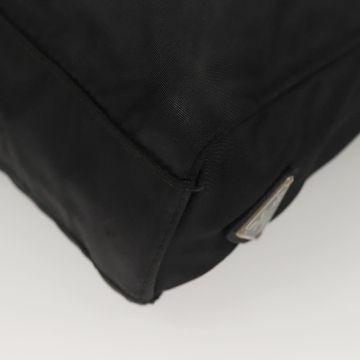 Prada Logo Flat Tote Bag. Nylon Tessuto, BLACK, NYLON, Handbag