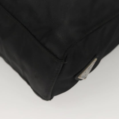 Prada Logo Flat Tote Bag. Nylon Tessuto, BLACK, NYLON, Handbag