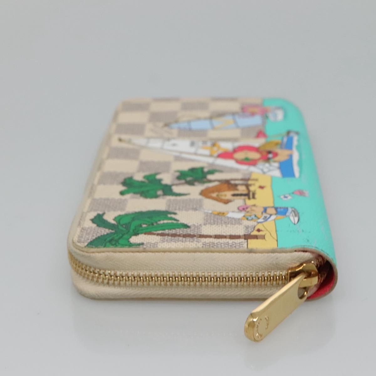 Louis Vuitton Porte-Monnaie Zippy Wallet Damier Azur Vivienne, White, Canvas, Wallet