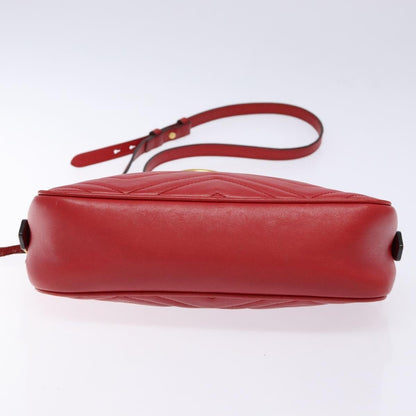 Gucci GG Marmont Triple Zip Chain Bag Matelasse Leather, RED, LEATHER, Shoulder bag
