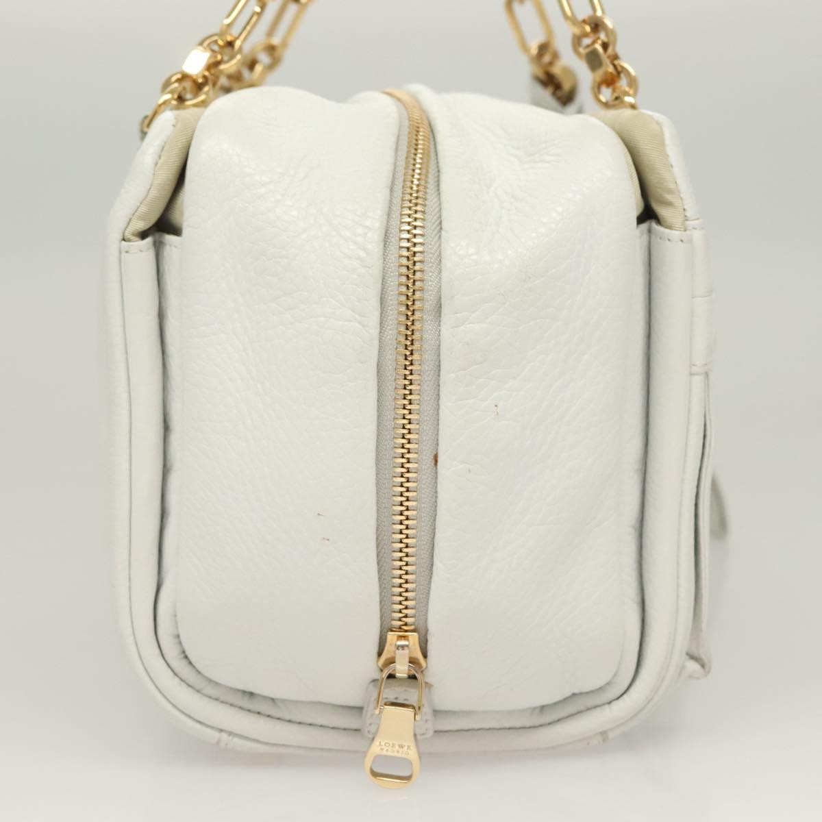 Loewe Chain Roller Handbag Leather, WHITE, LEATHER, Shoulder bag
