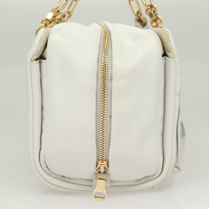 Loewe Chain Roller Handbag Leather, WHITE, LEATHER, Shoulder bag