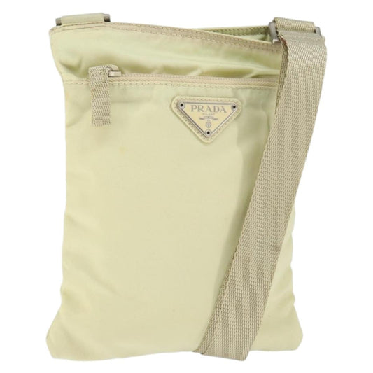 Prada Flat Messenger Tessuto, SILVER, NYLON, Shoulder bag