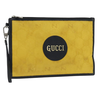 Gucci Off The Grid Zip Pouch GG Econyl, YELLOW, CANVAS, Clutche & pouche