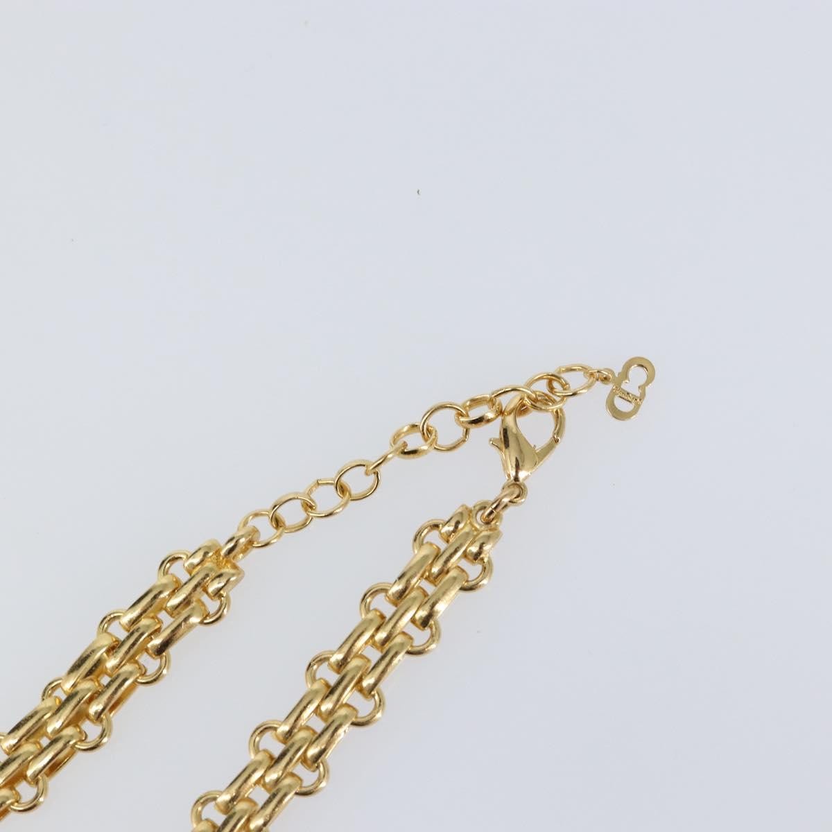 Christian Dior Vintage CD Clasp Chain Necklace Metal, GOLD, METAL, Necklace