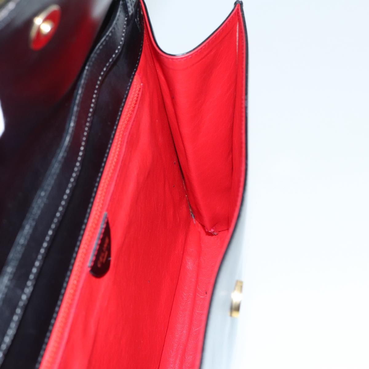 Celine Vintage Circle Logo Crossbody Bag Leather, BLACK, LEATHER, Shoulder bag