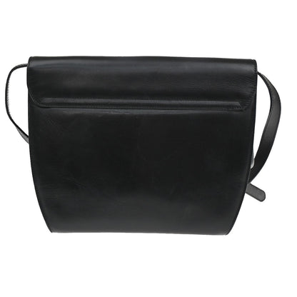 Salvatore Ferragamo Gancini Shoulder Bag Leather, BLACK, LEATHER, Shoulder bag