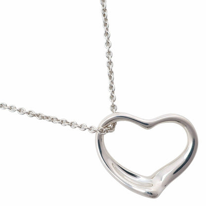 Tiffany & Co. Elsa Peretti Open Heart Pendant Necklace Sterling Silver, SILVER, SILVER, Necklace
