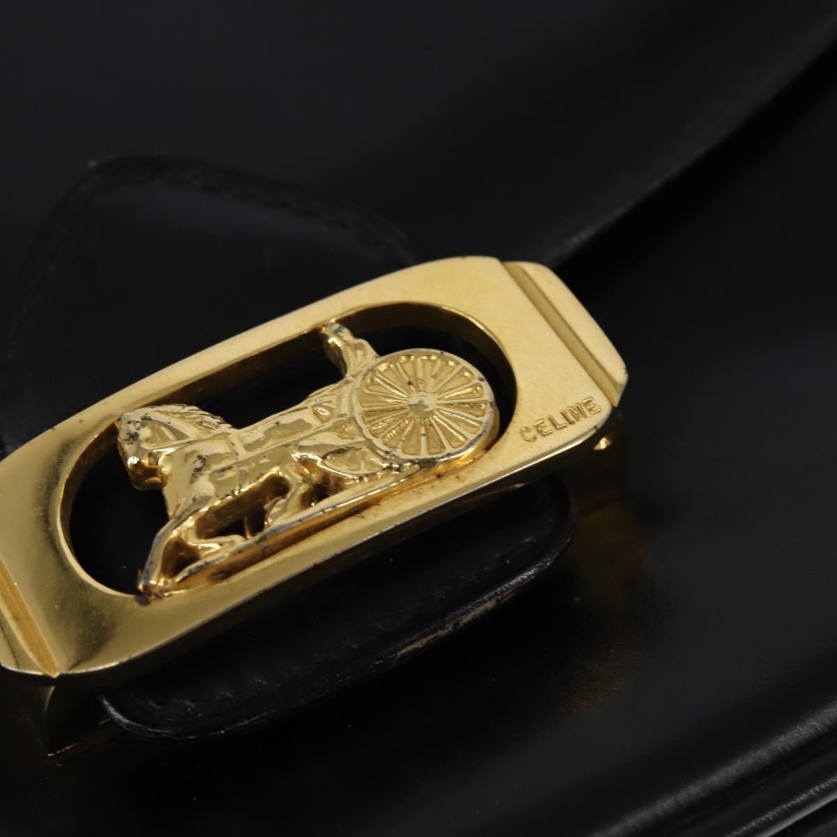 Celine Horse Carriage Shoulder bag Leather, BLACK, LEATHER, Shoulder bag