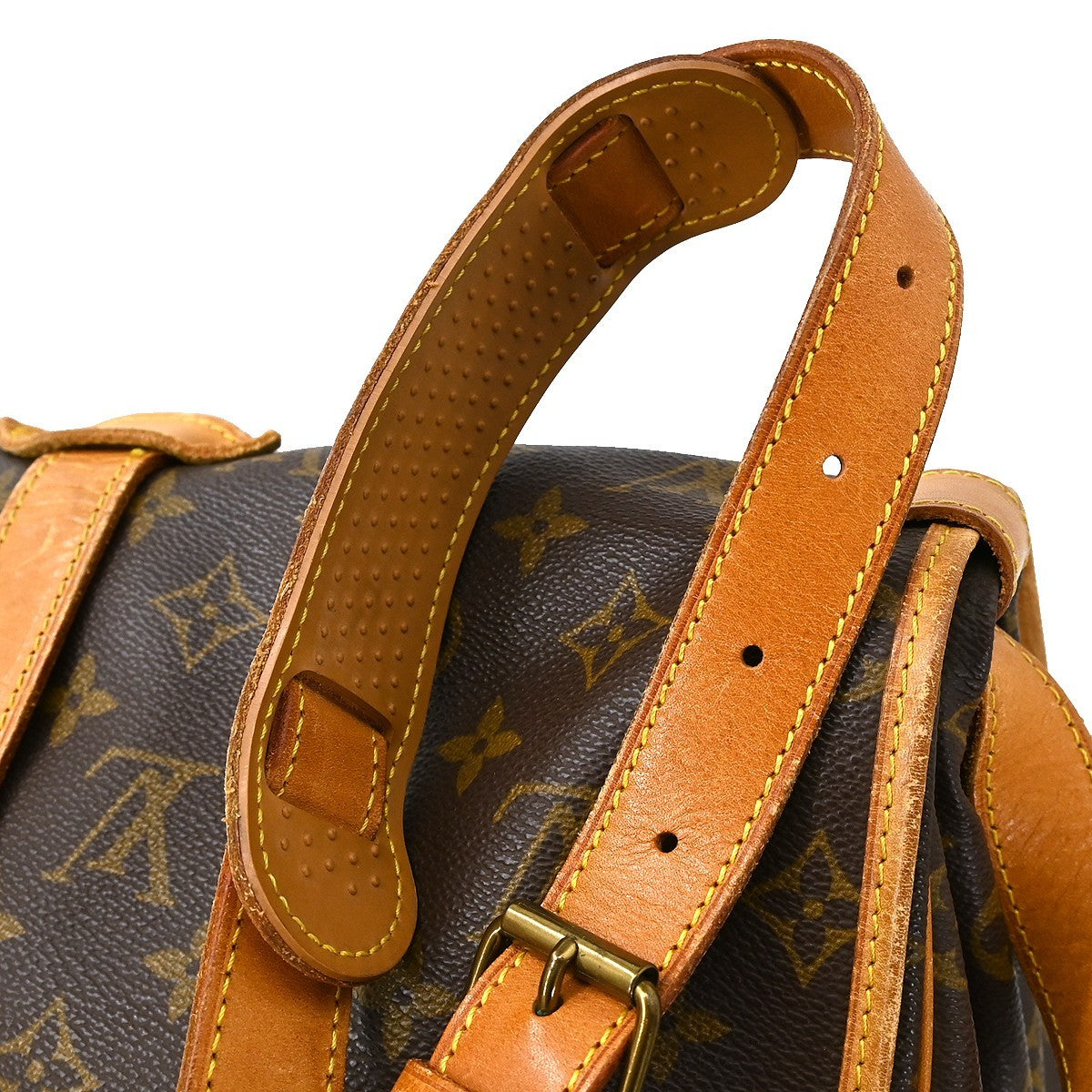 Louis Vuitton Saumur Handbag Monogram Canvas, BROWN, CANVAS, Shoulder bag