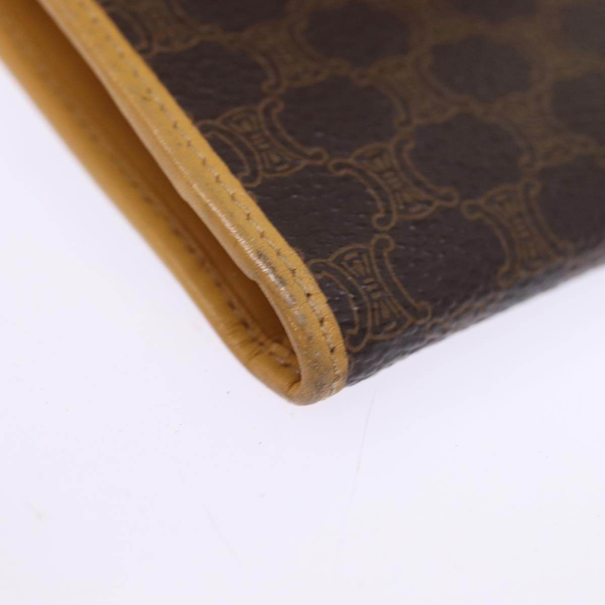 Celine Bifold Flat Wallet Leather, BROWN, CANVAS, Wallets