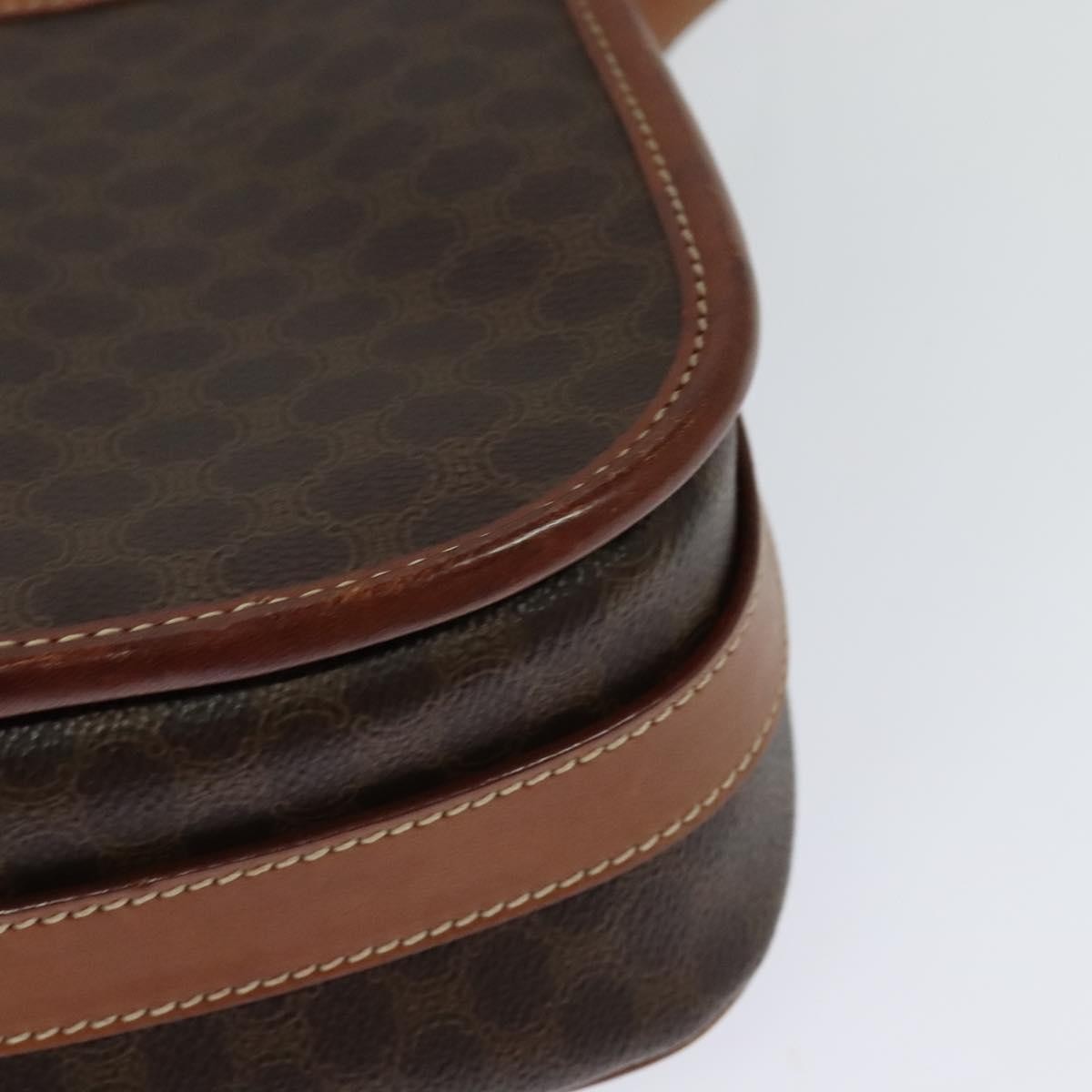 Celine Macadam Shoulder Bag PVC Leather, BROWN, CANVAS, Shoulder bag