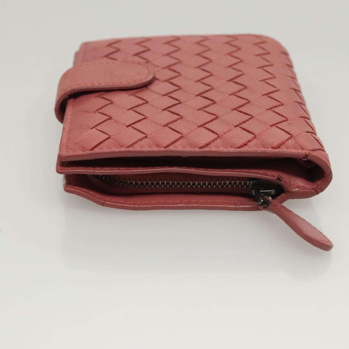 Bottega Veneta Bifold Coin Pocket Card Holder Intrecciato Nappa, PINK, LEATHER, Wallets