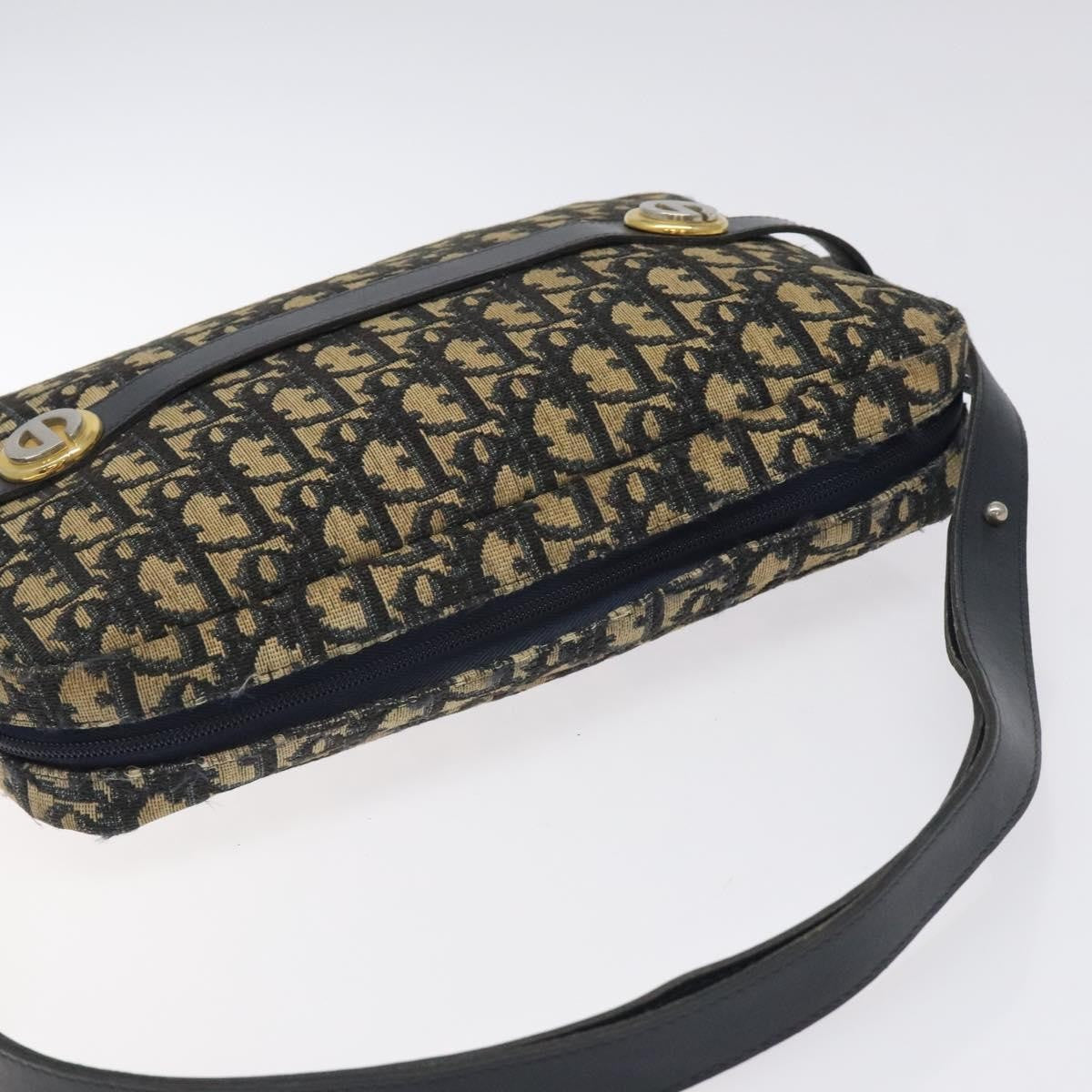 Christian Dior Vintage CD trotter Shoulder bag Canvas, NAVY, CANVAS, Shoulder bag