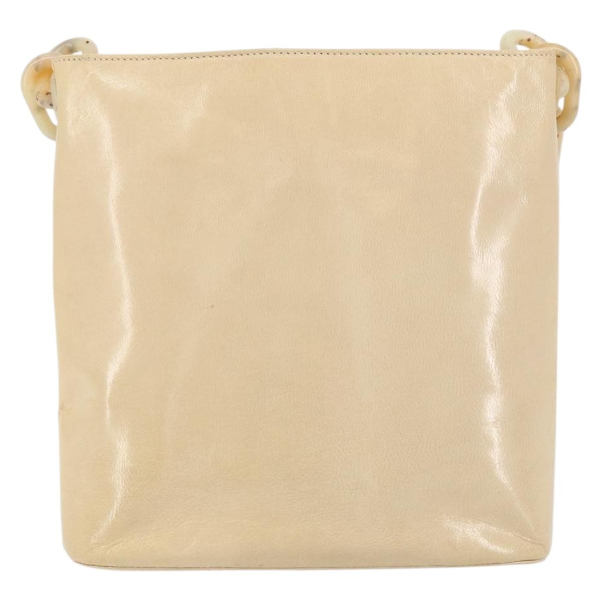 Prada Vintage Shoulder Bag Leather, BEIGE, LEATHER, Shoulder bag