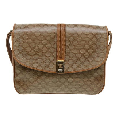 Celine Macadam Shoulder Bag PVC Leather, BEIGE, CANVAS, Shoulder bag