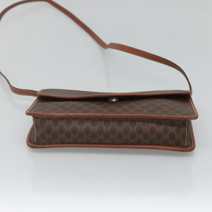 Celine Macadam Shoulder Bag PVC Leather, BROWN, CANVAS, Shoulder bag