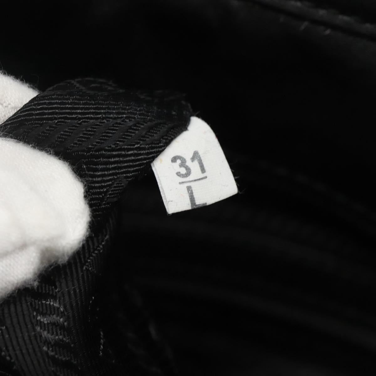 Prada Vintage Zip Handbag Tessuto, BLACK, LEATHER, Handbag