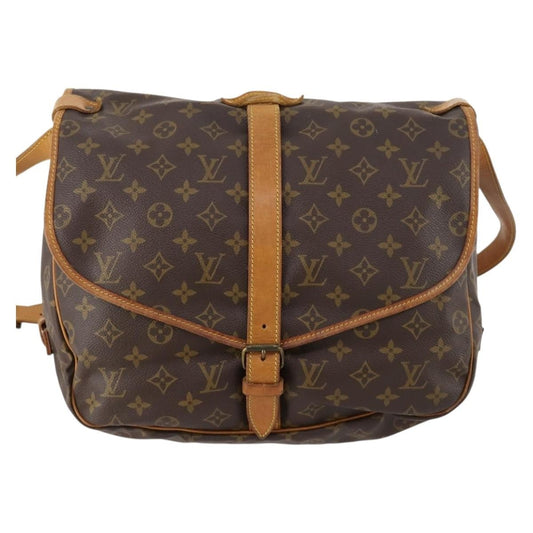 Louis Vuitton Saumur Handbag Monogram Canvas, Brown, Canvas, Shoulder Bag