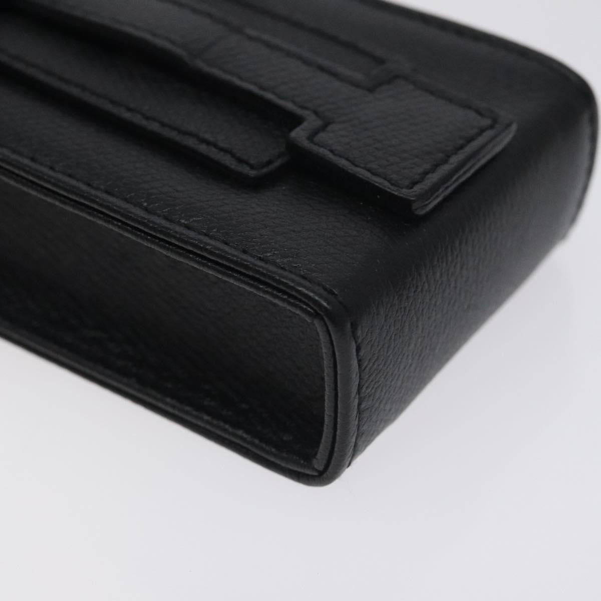 Chanel Cigarette Case Leather, BLACK, LEATHER, Clutche & pouche