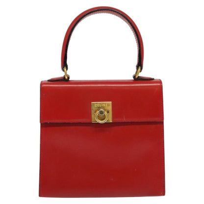 Celine Vintage Logo Top Handle Bag Leather, RED, LEATHER, Handbag
