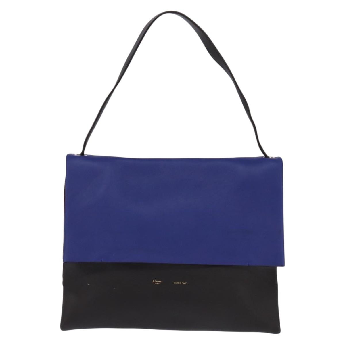 Celine All Soft Bag Leather, BLUE, LEATHER, Handbag