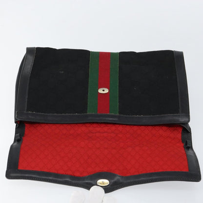 Gucci Sherry line pouch Canvas, BLACK, CANVAS, Clutche & pouche