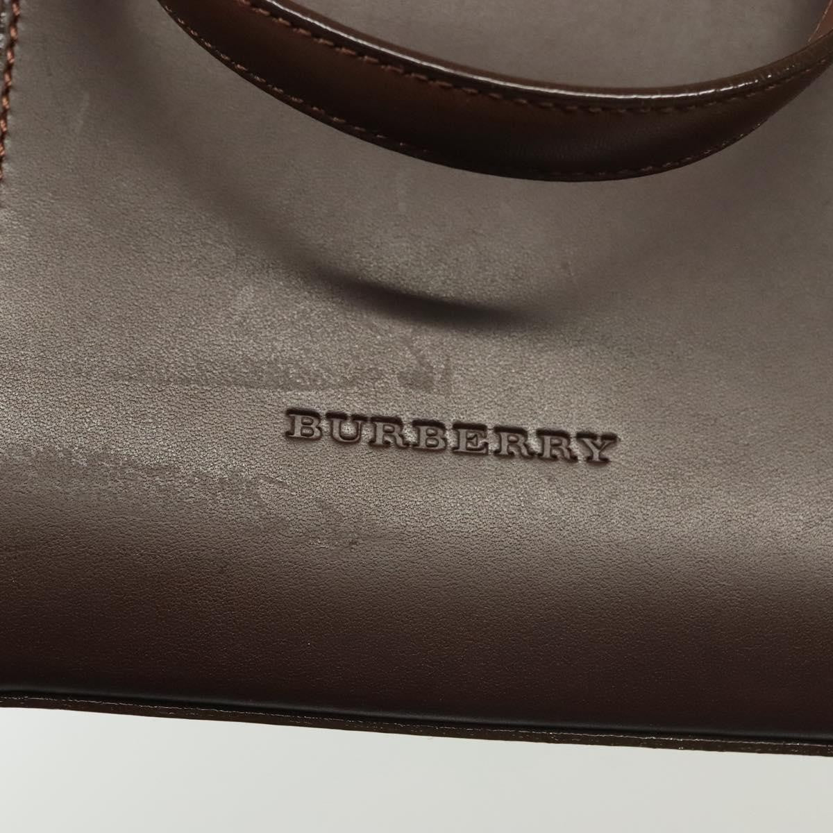 Burberry Handle Tote Leather, BROWN, LEATHER, Handbag