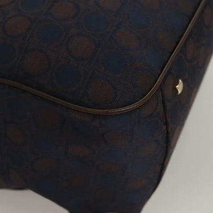 Salvatore Ferragamo Gancini handbag Canvas and Leather, NAVY, CANVAS, Handbag