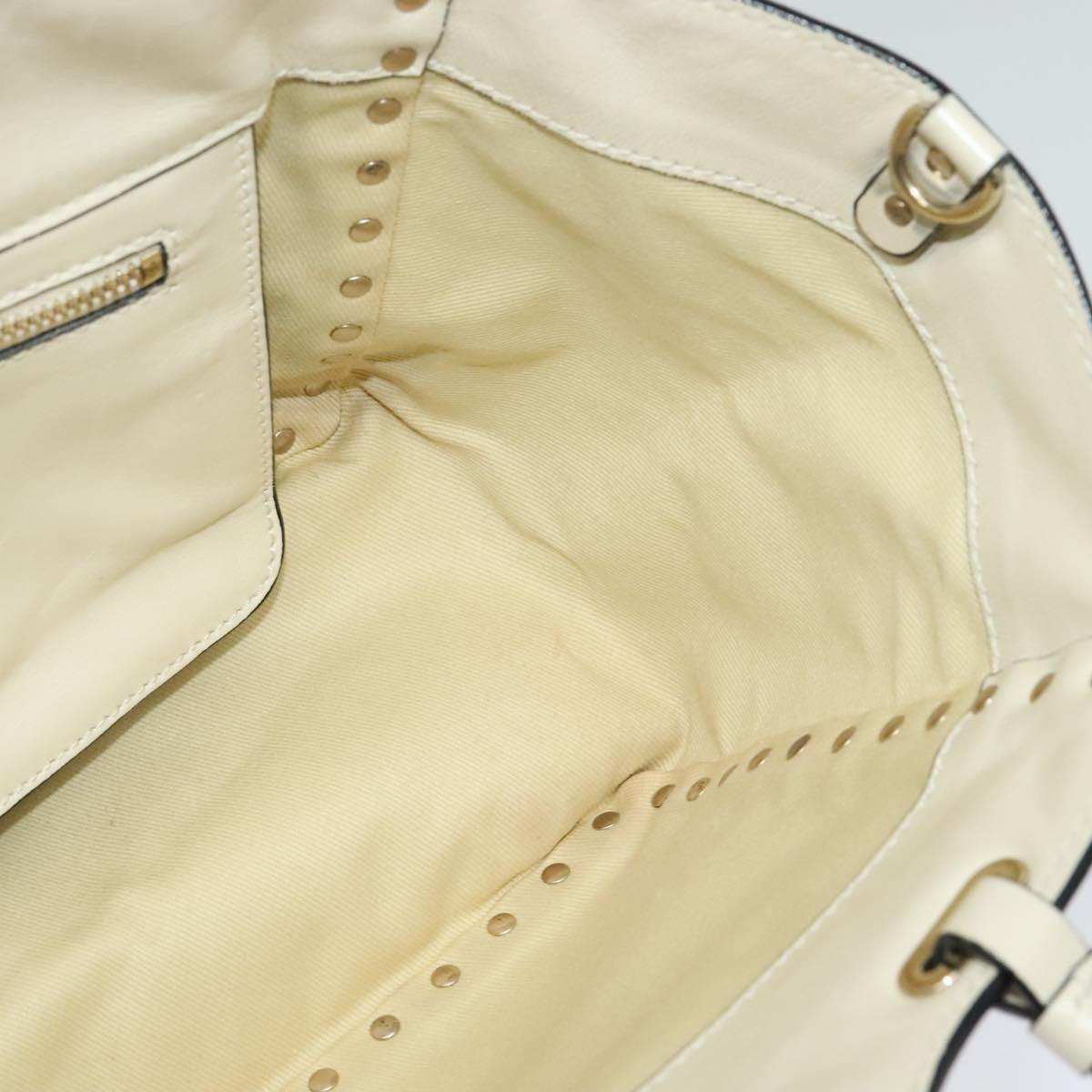 Valentino Garavani Rockstud Tote Soft Leather, WHITE, LEATHER, Tote bag