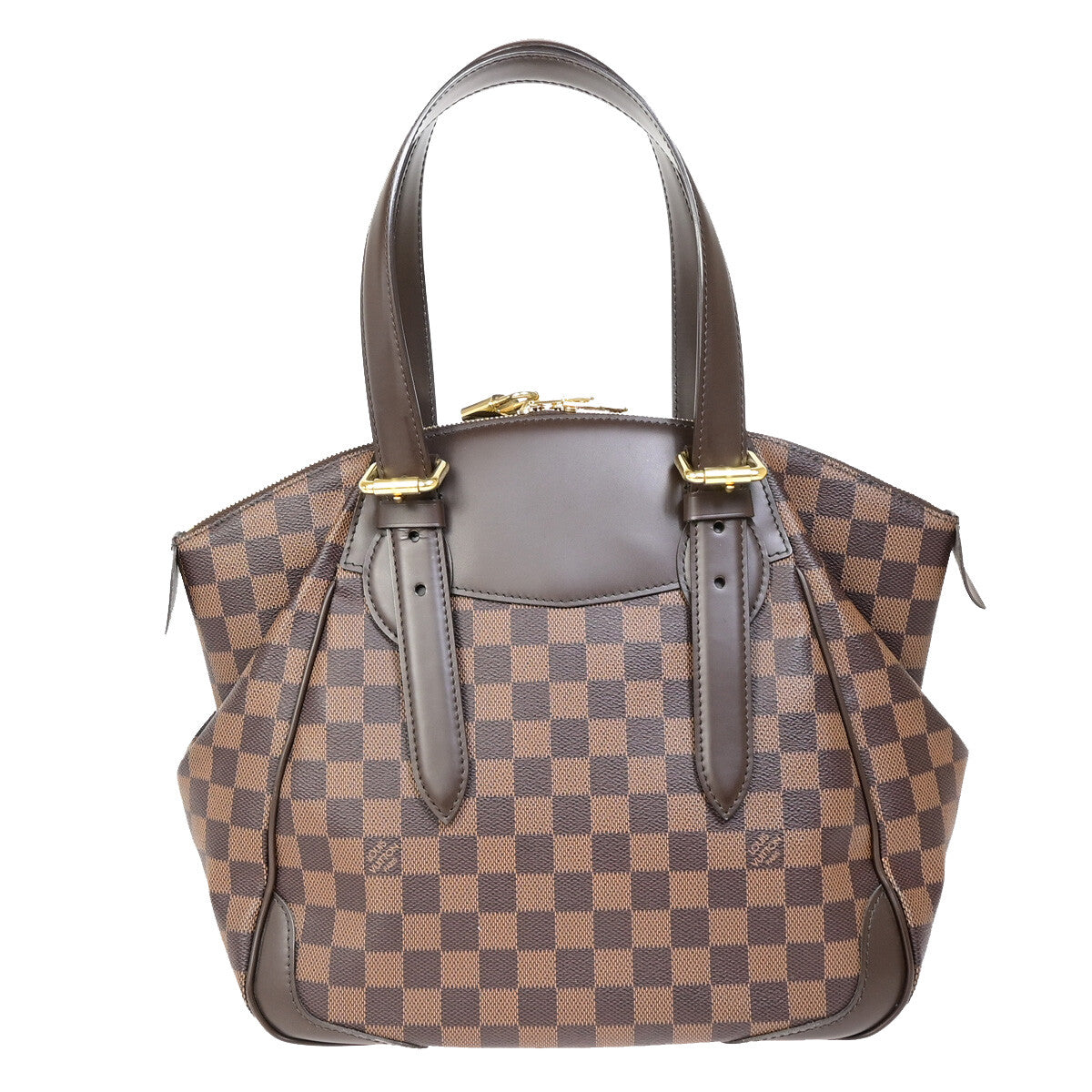 Louis Vuitton Verona Handbag Damier, BROWN, CANVAS, Shoulder bag