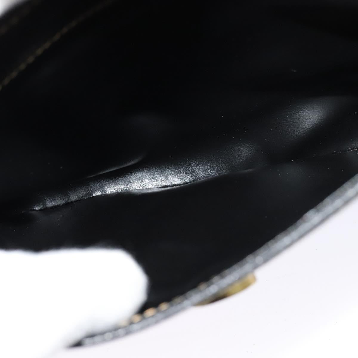 Celine Vintage Circle Logo Crossbody Bag Leather, BLACK, LEATHER, Crossbody bag